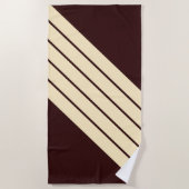 Braune beige Streifen 70er 80er Classic Retro Stre Strandtuch (Vorderseite)