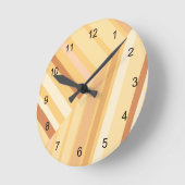Braune beige Streifen Runde Wanduhr (Winkel)