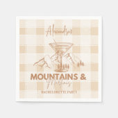 Braune Berge und Martinis Bachelorette Serviette (Vorderseite)