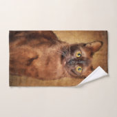 Braune birmanische Katze Badhandtuch Set (Handtuch)
