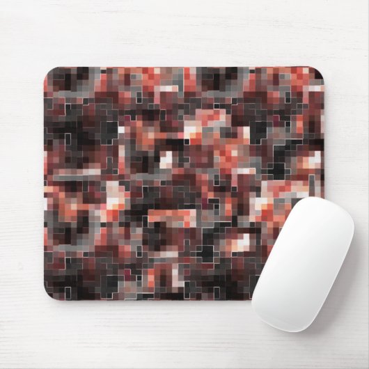 Braune bis lachsfarbene, weiße, graue Fliesen Mousepad (Mit Mouse)