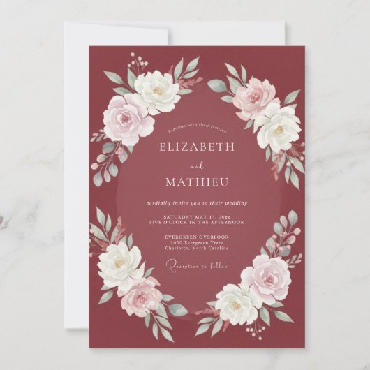 Braune Blatt Hochzeit Einladung (Vorderseite)