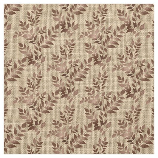 Braune Blätter auf Creme Stoff (Muster)