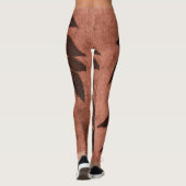 Braune Blätter auf Rost Leggings (Rückseite)