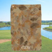 Braune Blätter Custom Monogramm oder Name Camo Golfhandtuch