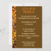 Braune Blätter Erntedank Abendessen Herbstfest Einladung (Vorderseite)