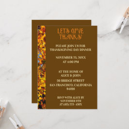 Braune Blätter Erntedank Abendessen Herbstfest Einladung