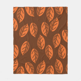 Braune Blätter Fleecedecke