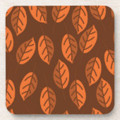 Braune Blätter Getränkeuntersetzer (Vorderseite)