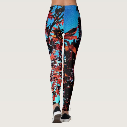 Braune Blätter Leggings (Rückseite)
