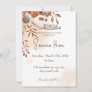 Braune Blätter mit Ameen laden Einladung