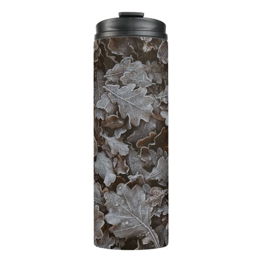 Braune Blätter Thermosbecher (Vorderseite)