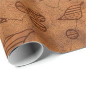 Braune Blätterzweige Geschenkpapier (Rolleneckpunkt)