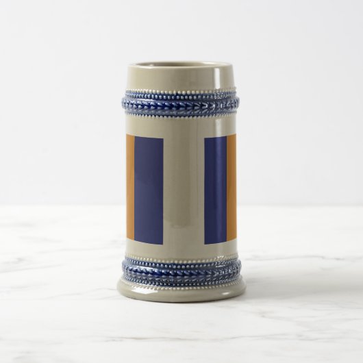 Braune, blau-weiße Streifen Bierglas (Mittel)