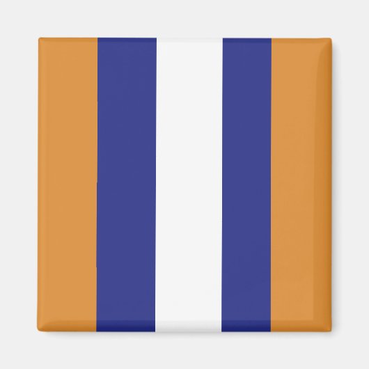 Braune, blau-weiße Streifen Magnet (Vorne)