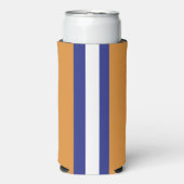 Braune, blau-weiße Streifen Selters Dosenkühler (Seltzer Vorderseite)