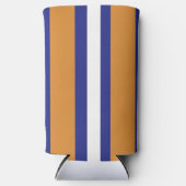 Braune, blau-weiße Streifen Selters Dosenkühler (Vorderseite)