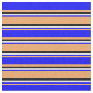 Braune, blaue, hellgelbe und schwarz gefärbte Lini Stoff