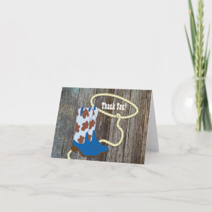 Braune Blaue Scheune Holz Cowboy Dankeskarten Dankeskarte