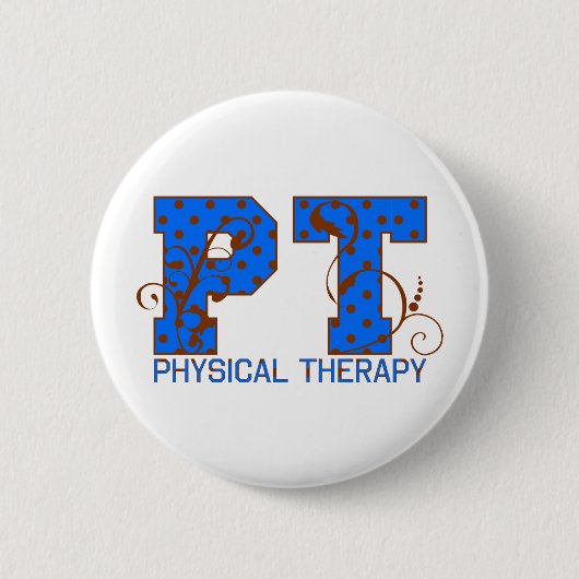 braune blaue Tupfen Pints Button (Vorderseite)