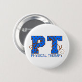 braune blaue Tupfen Pints Button (Vorne & Hinten)