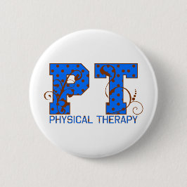 braune blaue Tupfen Pints Button