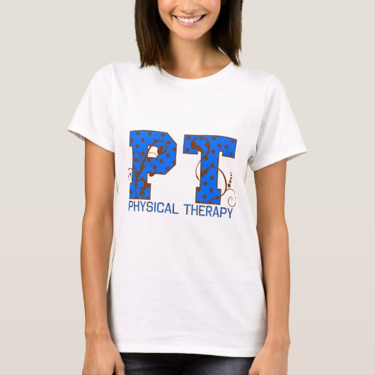 braune blaue Tupfen Pints T-Shirt (Vorderseite)