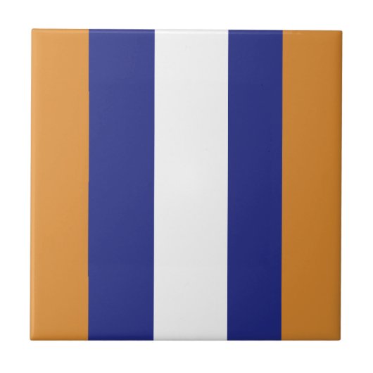 Braune, blaue und weiße Streifen Fliese (Vorderseite)