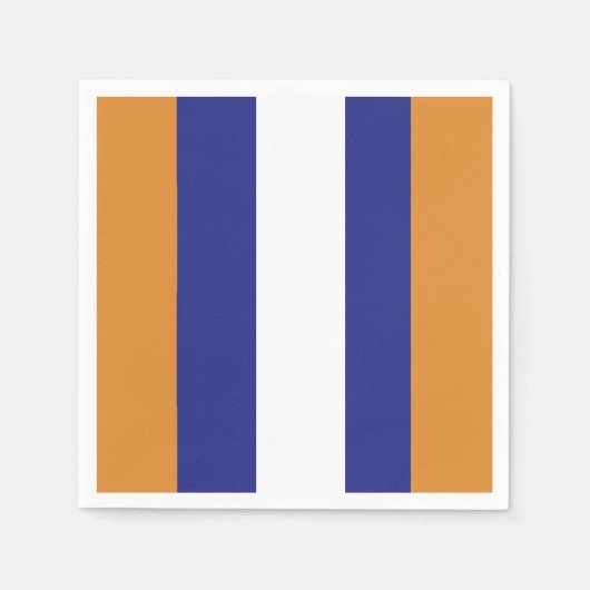 Braune, blaue und weiße Streifen Serviette (Vorderseite)