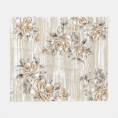 braune Blume auf Textur-Grundmuster Fleecedecke (Vorderseite (Horizontal))