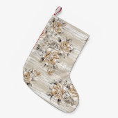 braune Blume auf Textur-Grundmuster Kleiner Weihnachtsstrumpf (Vorderansicht (hängend))