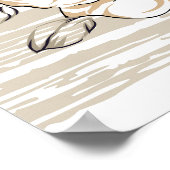 braune Blume auf Textur-Hintergrundmuster Poster (Ecke)