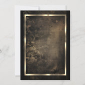 Braune Blume Gold Rahmen Gothic Quinceañera Einladung (Rückseite)