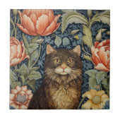 Braune Blume im Jugendstil Fliese (Vorderseite)