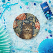 Braune Blume im Jugendstil Pappteller (Party)