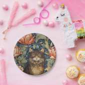 Braune Blume im Jugendstil Pappteller (Party)