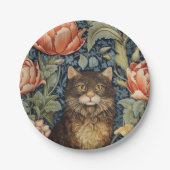 Braune Blume im Jugendstil Pappteller (Vorderseite)