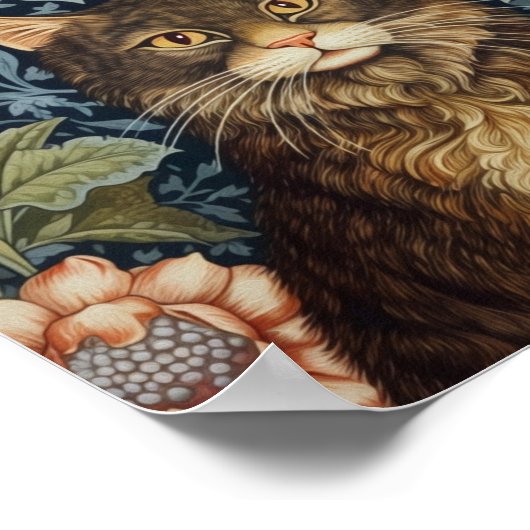 Braune Blume im Jugendstil Poster (Ecke)