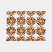 Braune Blume Pink Polka dot Floral Muster Fleecedecke (Vorderseite (Horizontal))