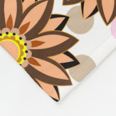 Braune Blume Pink Polka dot Floral Muster Fleecedecke (Ecke)