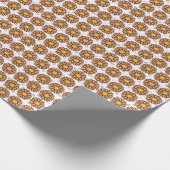 Braune Blume Pink Polka dot Floral Muster Geschenkpapier (Ecke)