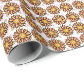 Braune Blume Pink Polka dot Floral Muster Geschenkpapier (Rolleneckpunkt)