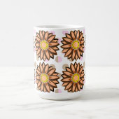 Braune Blume Pink Polka dot Floral Muster Kaffeetasse (Mittel)