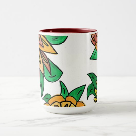 Braune Blume Tasse (Zentrum)