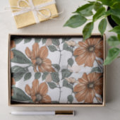 Braune Blume und Muster der grünen Blätter Seidenpapier (Geschenk)