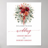 Braune Blumengrün 8x10 Boho Hochzeitsschild Poster (Vorne)