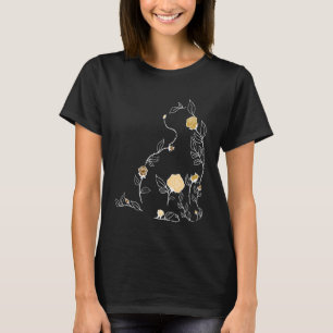 Braune Blumenkatze Braunes Grafik T-Shirt