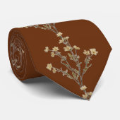 Braune Blumenmuster Krawatte (Gerollt)