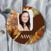 Braune Blumenvorlage Button (Beispiel)