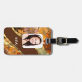 Braune Blumenvorlage Gepäckanhänger (Vorderseite horizontal)